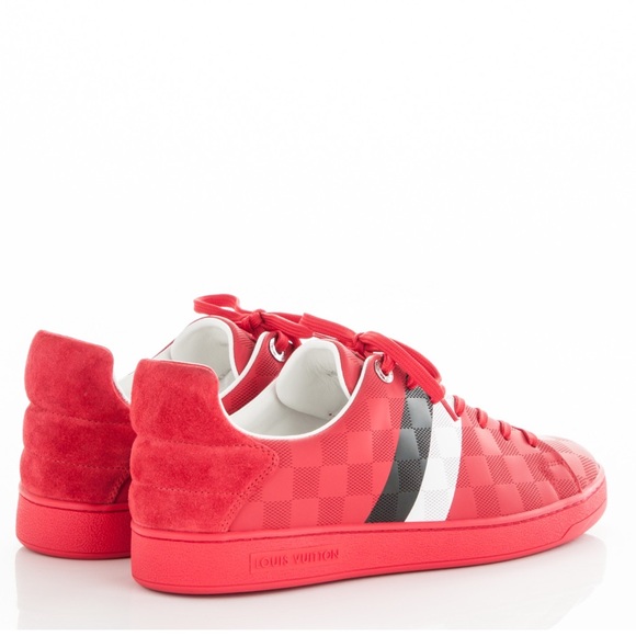 Like new! Louis Vuitton Damier Infini Frontrow rouge 'Red Checkered' sneakers - Picture 7 of 8